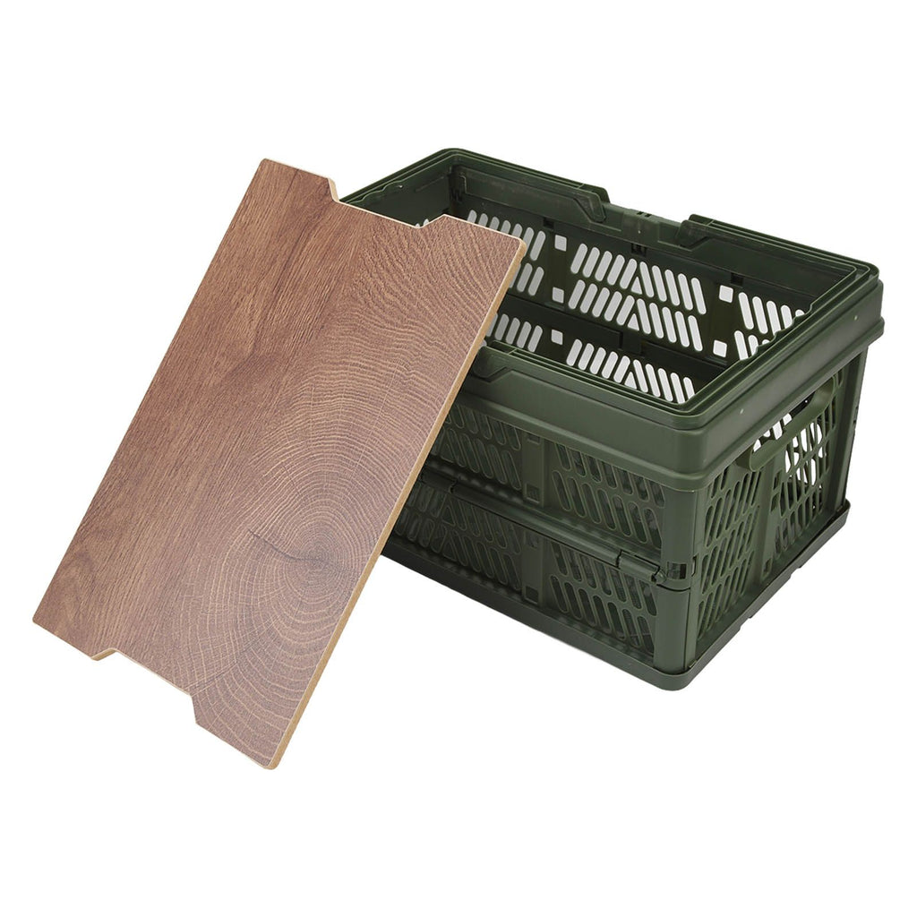 Camping Picnic Basket Foldable Large Capacity Multifunction Handheld Camping Storage Basket Camping Storage Box Green S