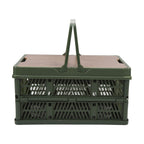 Camping Picnic Basket Foldable Large Capacity Multifunction Handheld Camping Storage Basket Camping Storage Box Green S