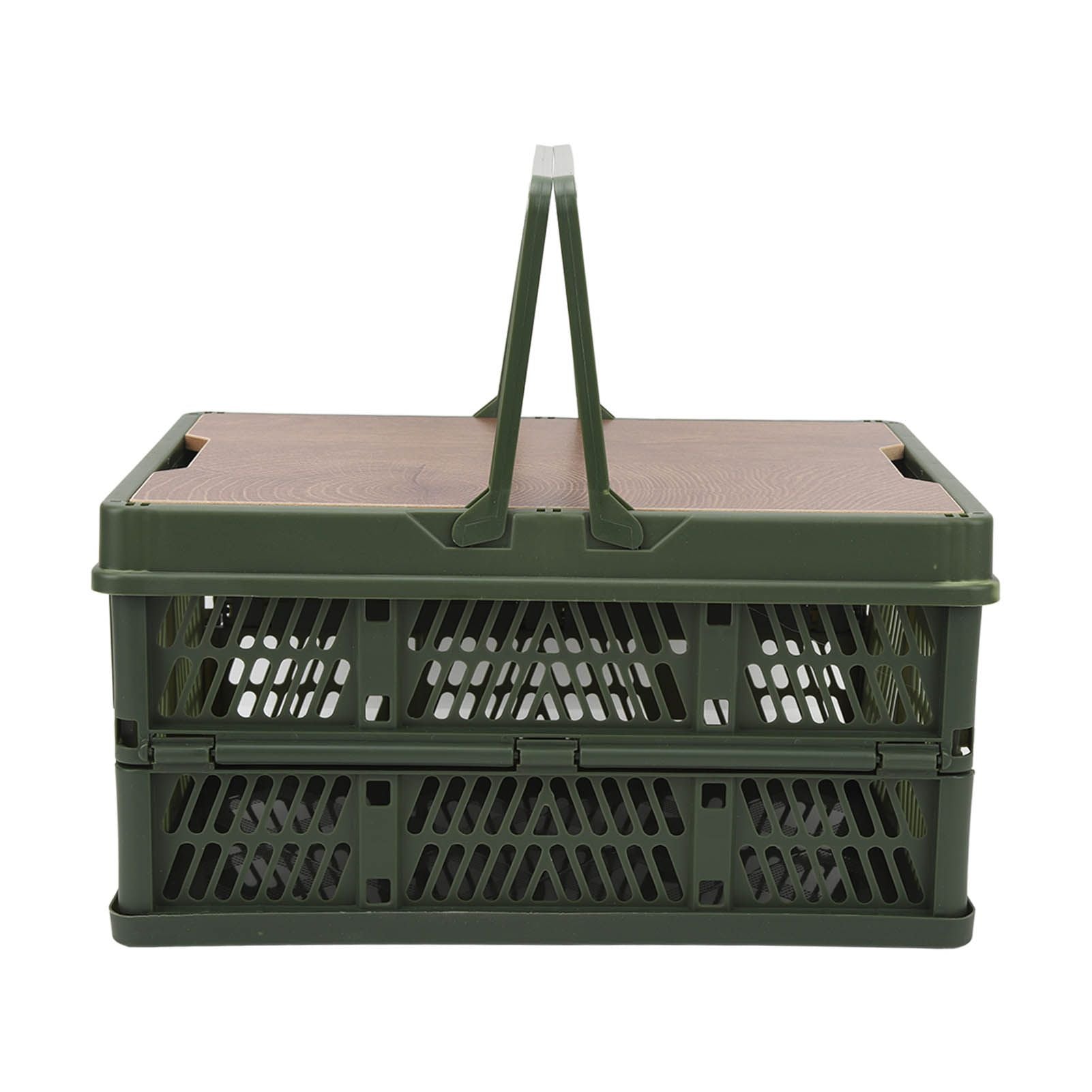Camping Picnic Basket Foldable Large Capacity Multifunction Handheld Camping Storage Basket Camping Storage Box Green S