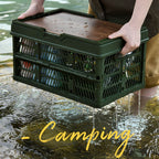 Camping Picnic Basket Foldable Large Capacity Multifunction Handheld Camping Storage Basket Camping Storage Box Green S