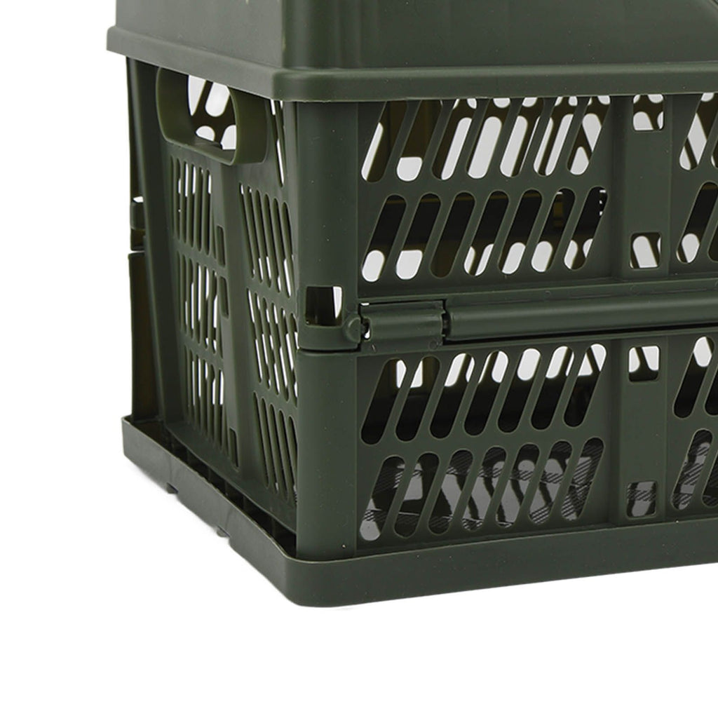 Camping Picnic Basket Foldable Large Capacity Multifunction Handheld Camping Storage Basket Camping Storage Box Green S