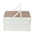 Camp Box Outdoor Camping Portable Storage Box with Handle Removable Foldable Camping Portable Wooden Lid Storage Box S