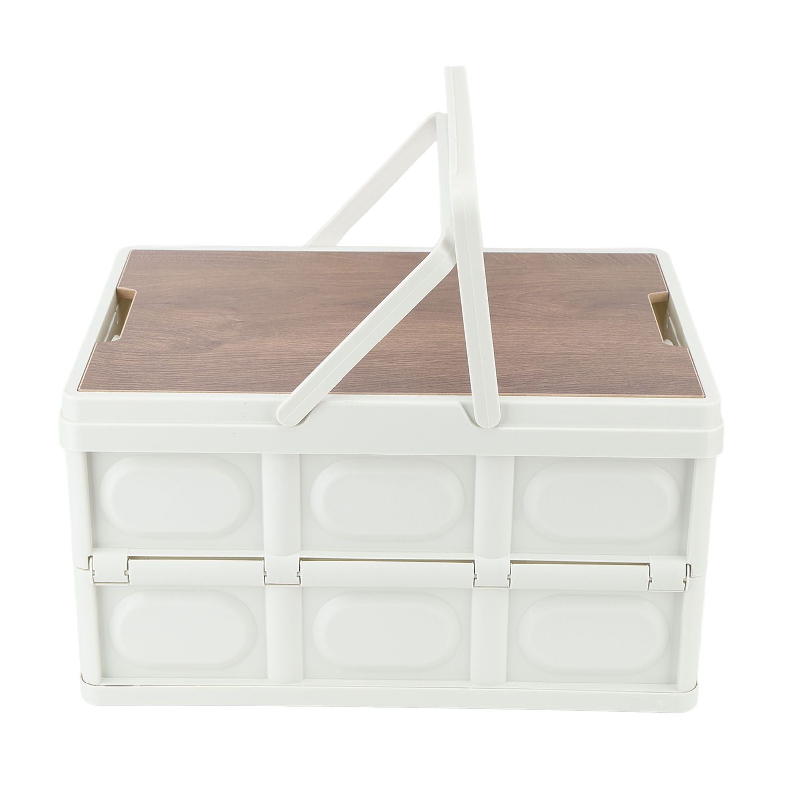 Camp Box Outdoor Camping Portable Storage Box with Handle Removable Foldable Camping Portable Wooden Lid Storage Box S