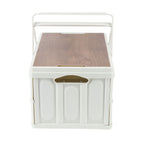 Camp Box Outdoor Camping Portable Storage Box with Handle Removable Foldable Camping Portable Wooden Lid Storage Box S