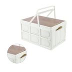 Camp Box Outdoor Camping Portable Storage Box with Handle Removable Foldable Camping Portable Wooden Lid Storage Box S