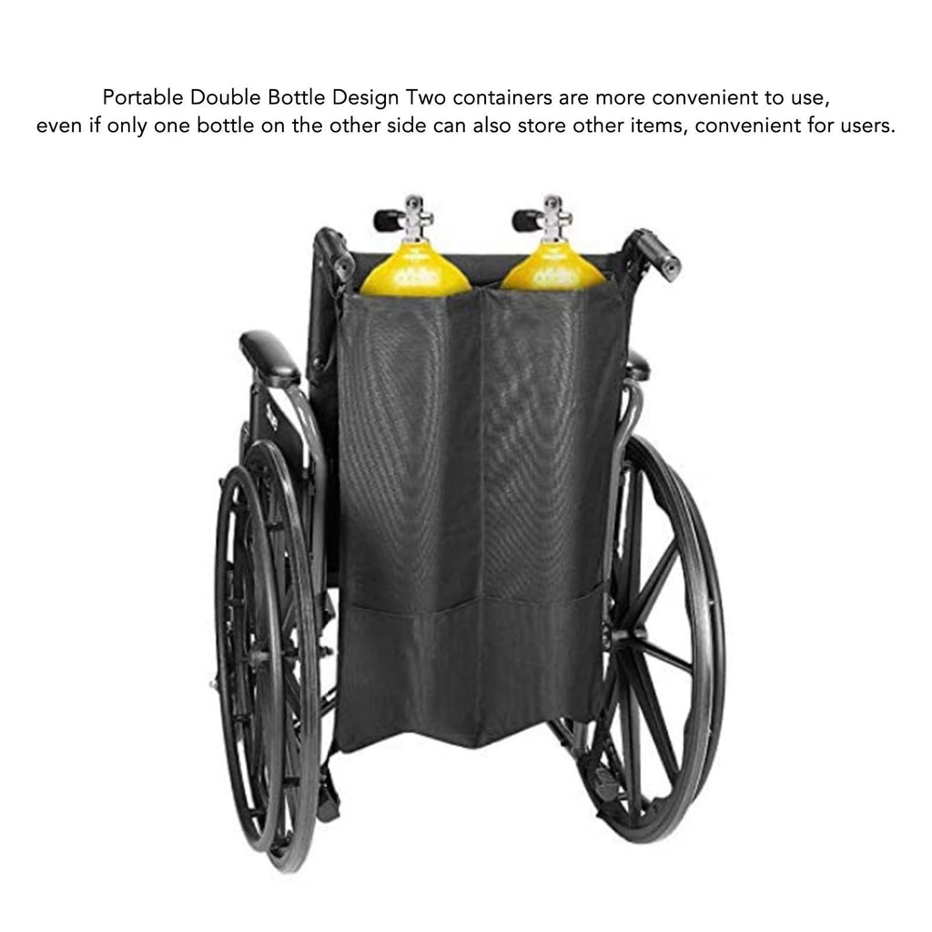 Oxygen Tank Holder Bag 600D Oxford Cloth Hook Design Dual Oxygen Tank Holder for Medical Personal Use Black