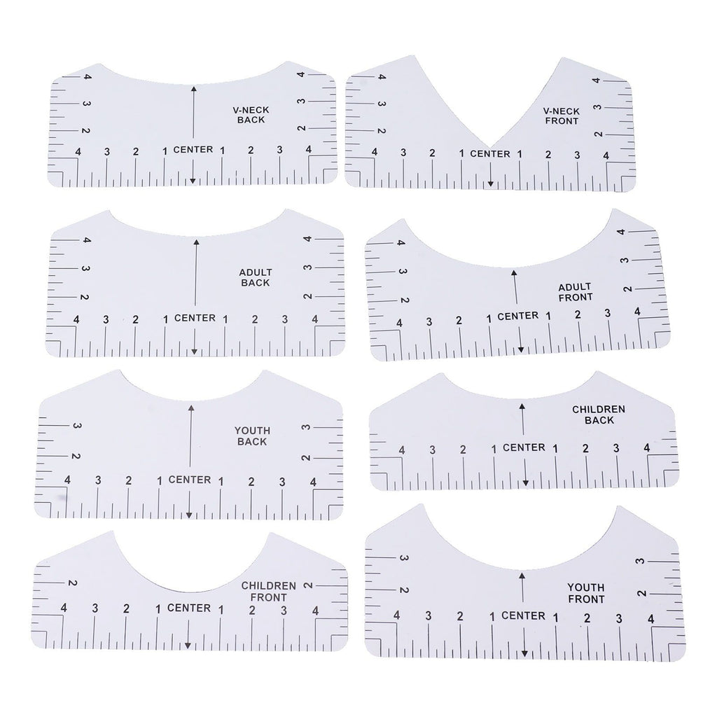 8PCS T Shirt Ruler Guide PVC Clothing Centering Design T Shirt Alignment Tool for Heat Press Accessories