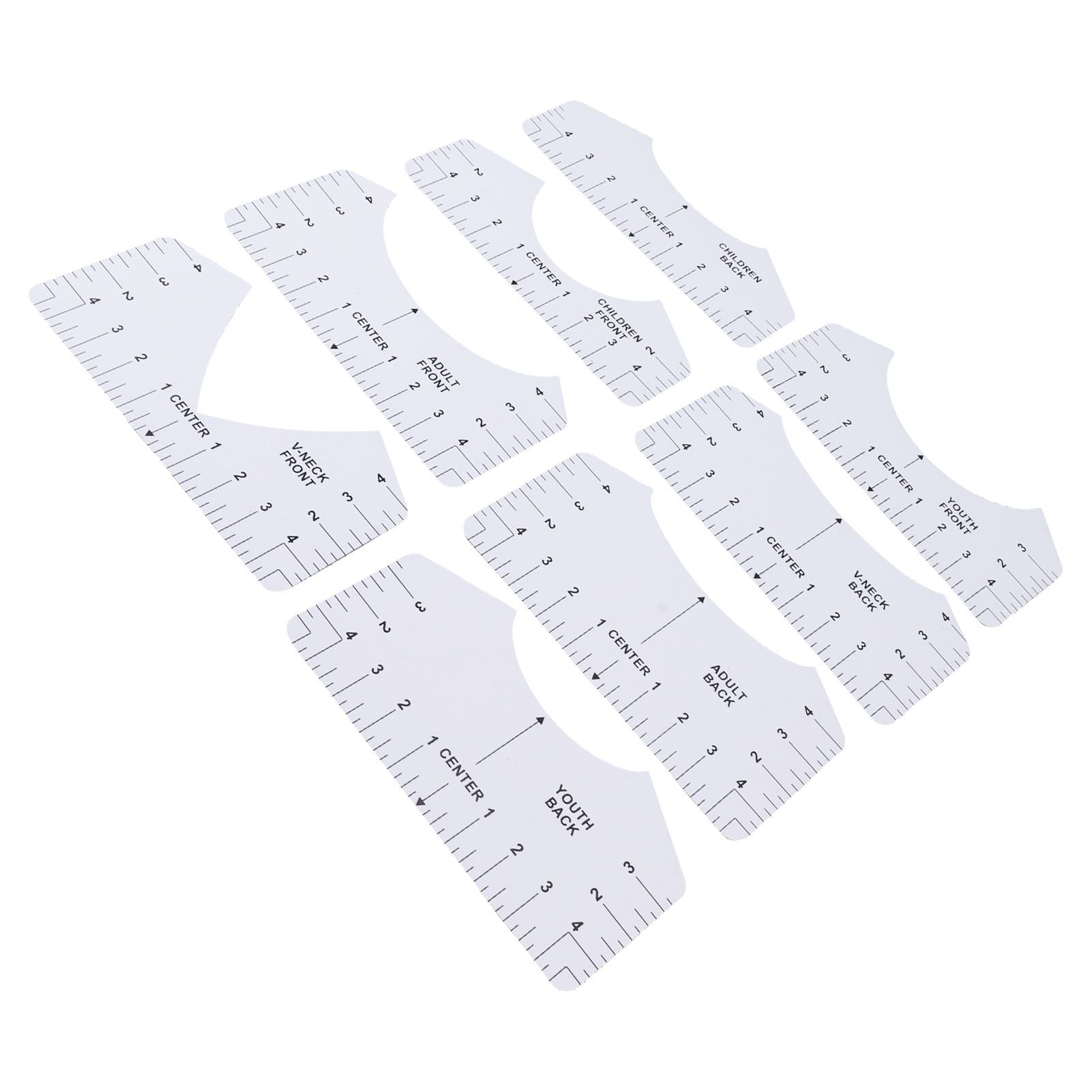 8PCS T Shirt Ruler Guide PVC Clothing Centering Design T Shirt Alignment Tool for Heat Press Accessories