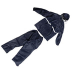 Split Jacket Pants Suit Breathable Waterproof Raincoat Set Double Layer Raincoat Set for Men Women Oxford Navy Blue L