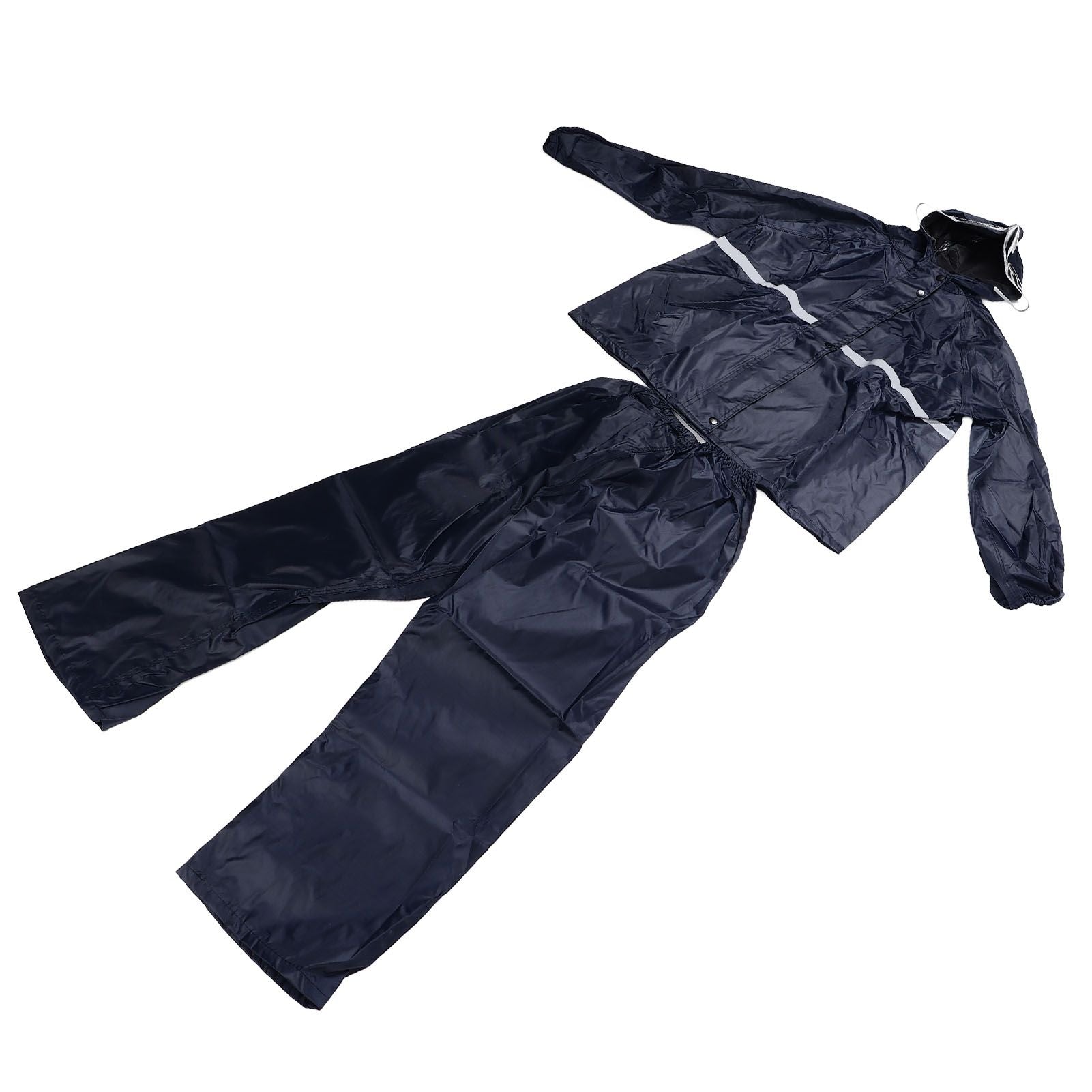 Split Jacket Pants Suit Breathable Waterproof Raincoat Set Double Layer Raincoat Set for Men Women Oxford Navy Blue L