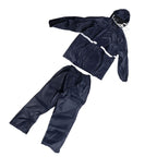 Split Jacket Pants Suit Breathable Waterproof Raincoat Set Double Layer Raincoat Set for Men Women Oxford Navy Blue XL