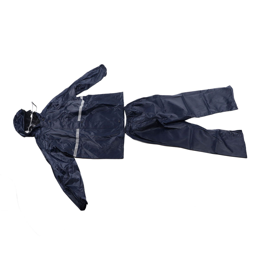 Split Jacket Pants Suit Breathable Waterproof Raincoat Set Double Layer Raincoat Set for Men Women Oxford Navy Blue XL