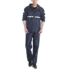 Split Jacket Pants Suit Breathable Waterproof Raincoat Set Double Layer Raincoat Set for Men Women Oxford Navy Blue XL
