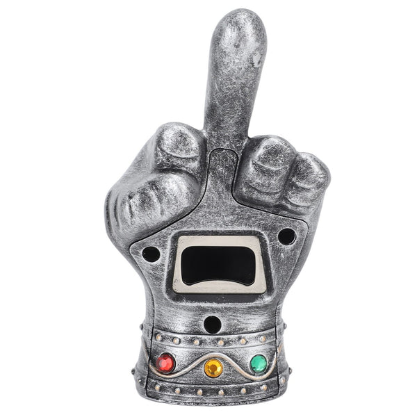Fist Beer Opener Cool Middle Finger Shape Portable Fist Beer Bottle Opener for Men Husband Dad Grandpa Boyfriend Silver