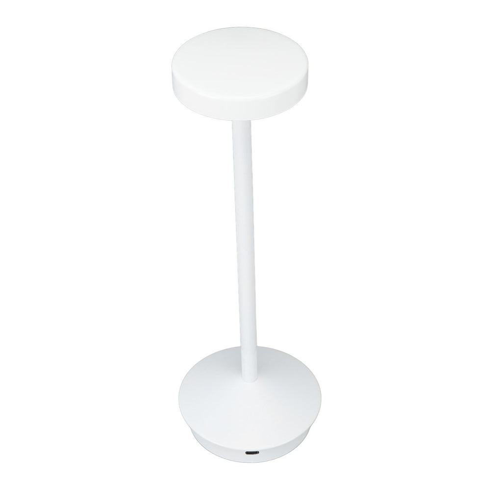 Rechargeable LED Table Lamp 2000mAh Cordless Battery Operated Metal Bedside USB C Desk Light Portable 3 Modes Dimmable White