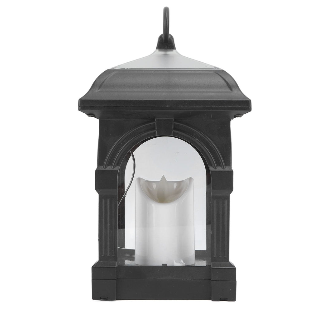 Solar Outdoor Lantern Hanging Solar Powered Warm Light Lamp Table Candle Lantern for Garden Yard Patio Pathway Decoration Black
