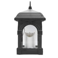 Solar Outdoor Lantern Hanging Solar Powered Warm Light Lamp Table Candle Lantern for Garden Yard Patio Pathway Decoration Black
