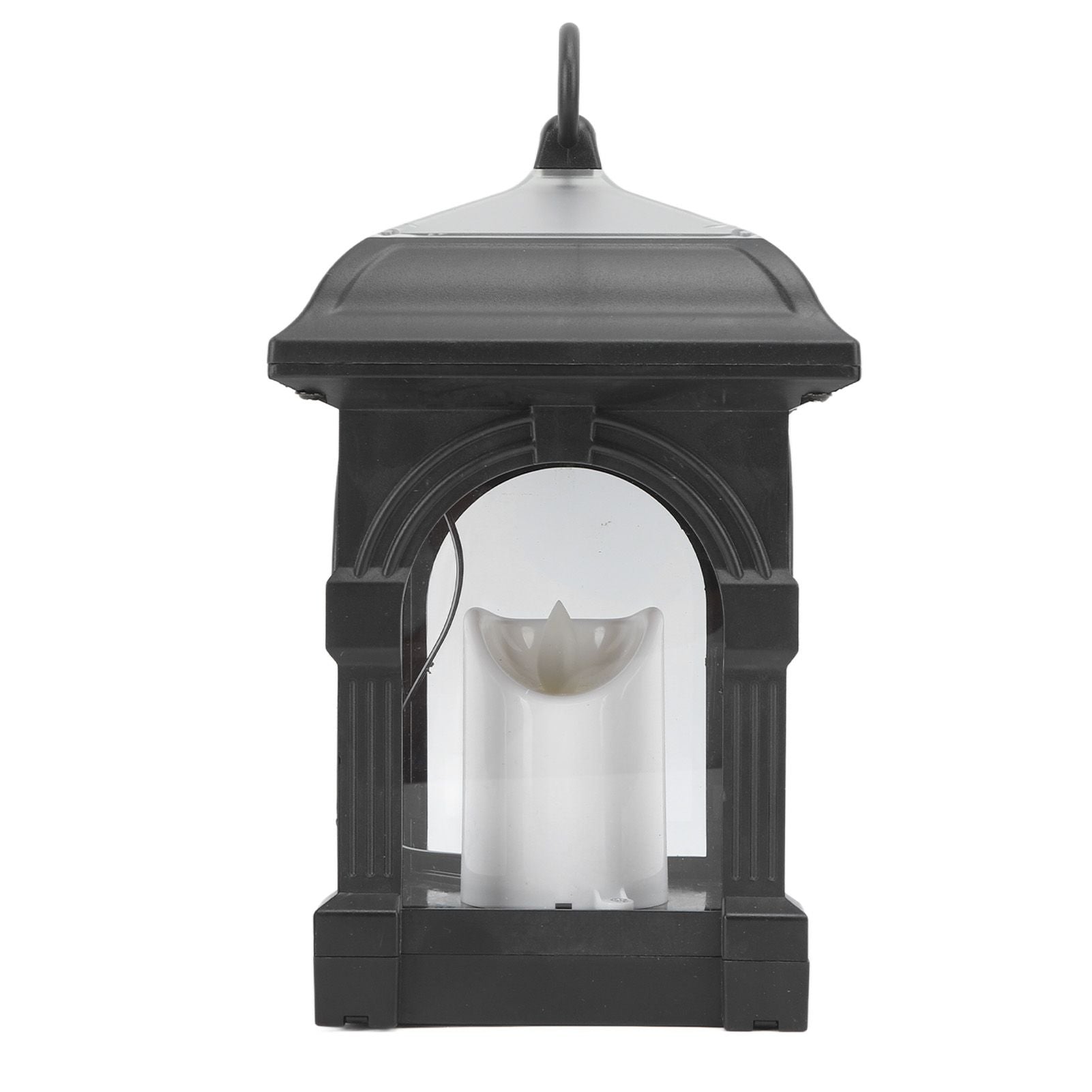 Solar Outdoor Lantern Hanging Solar Powered Warm Light Lamp Table Candle Lantern for Garden Yard Patio Pathway Decoration Black
