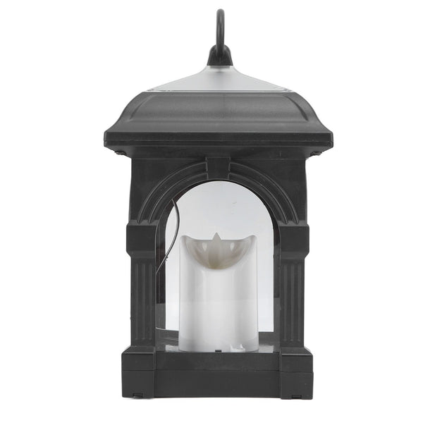 Solar Outdoor Lantern Hanging Solar Powered Warm Light Lamp Table Candle Lantern for Garden Yard Patio Pathway Decoration Black