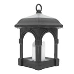 Solar Outdoor Lantern Hanging Solar Powered Warm Light Lamp Table Candle Lantern for Garden Yard Patio Pathway Decoration Black