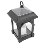 Solar Outdoor Lantern Hanging Solar Powered Warm Light Lamp Table Candle Lantern for Garden Yard Patio Pathway Decoration Black