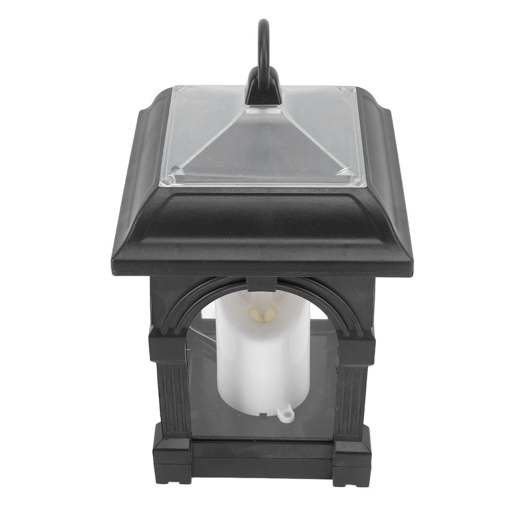 Solar Outdoor Lantern Hanging Solar Powered Warm Light Lamp Table Candle Lantern for Garden Yard Patio Pathway Decoration Black