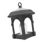 Solar Outdoor Lantern Hanging Solar Powered Warm Light Lamp Table Candle Lantern for Garden Yard Patio Pathway Decoration Black