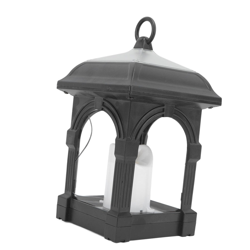 Solar Outdoor Lantern Hanging Solar Powered Warm Light Lamp Table Candle Lantern for Garden Yard Patio Pathway Decoration Black
