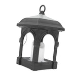 Solar Outdoor Lantern Hanging Solar Powered Warm Light Lamp Table Candle Lantern for Garden Yard Patio Pathway Decoration Black