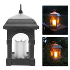 Solar Outdoor Lantern Hanging Solar Powered Warm Light Lamp Table Candle Lantern for Garden Yard Patio Pathway Decoration Black