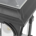 Solar Outdoor Lantern Hanging Solar Powered Warm Light Lamp Table Candle Lantern for Garden Yard Patio Pathway Decoration Black