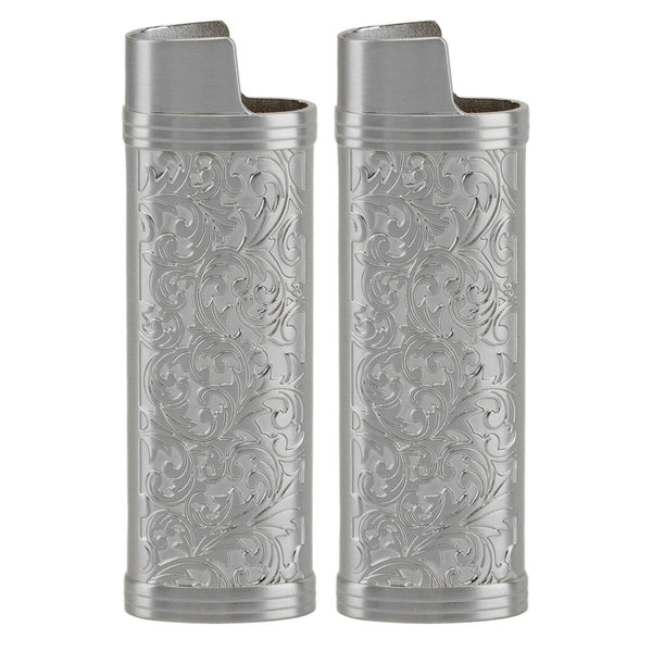 Vintage Zinc Alloy Lighter Case Covers (Grey -2PCS)