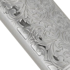 2PCS Lighter Case Cover Vintage Style Floral Stamped Zinc Alloy Shell for Lighter Protection Gray