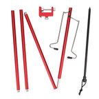 Camping Lantern Stand Portable Lightweight Outdoor Camping Aluminum Alloy Lamp Pole Light Hanging Stand Red