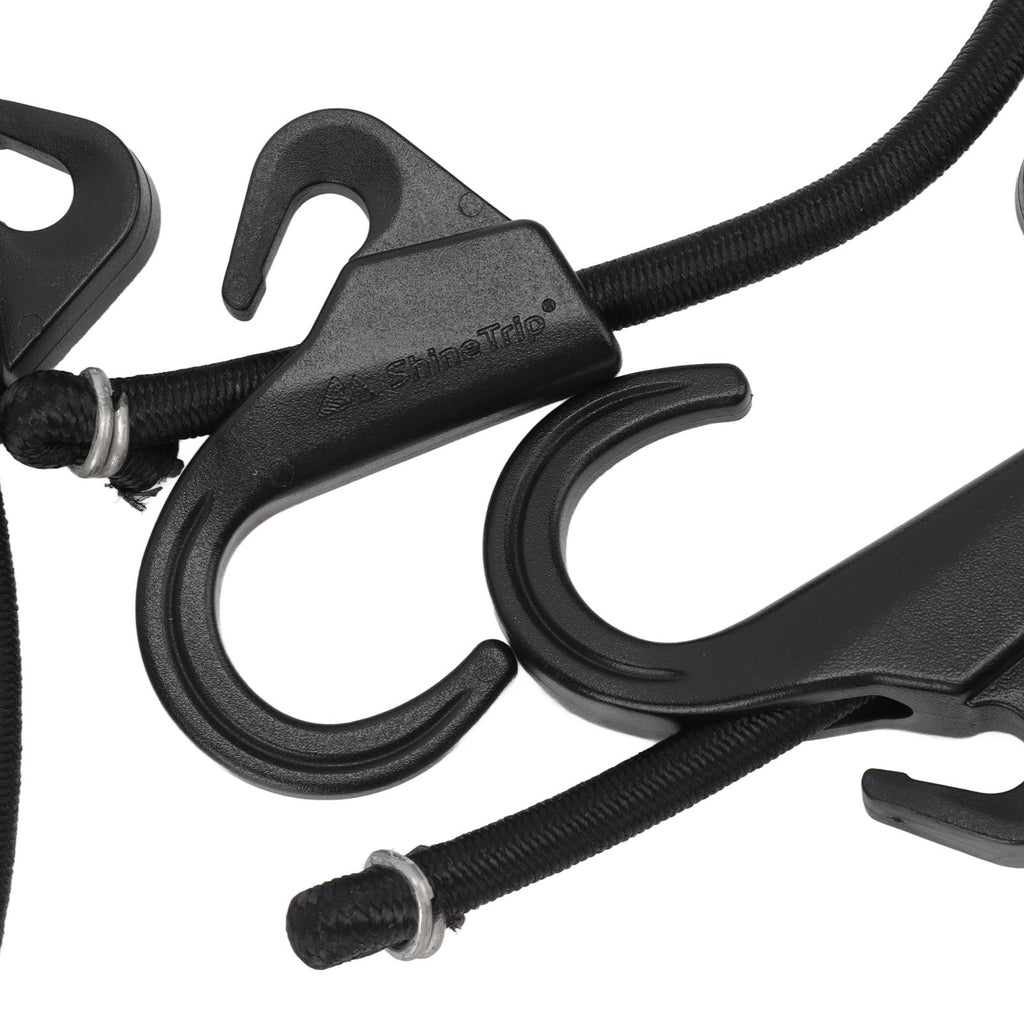 Camping Rope Strap UV Resistant POM Material Black Hooks Function Bungee Cords for Luggage Bundling