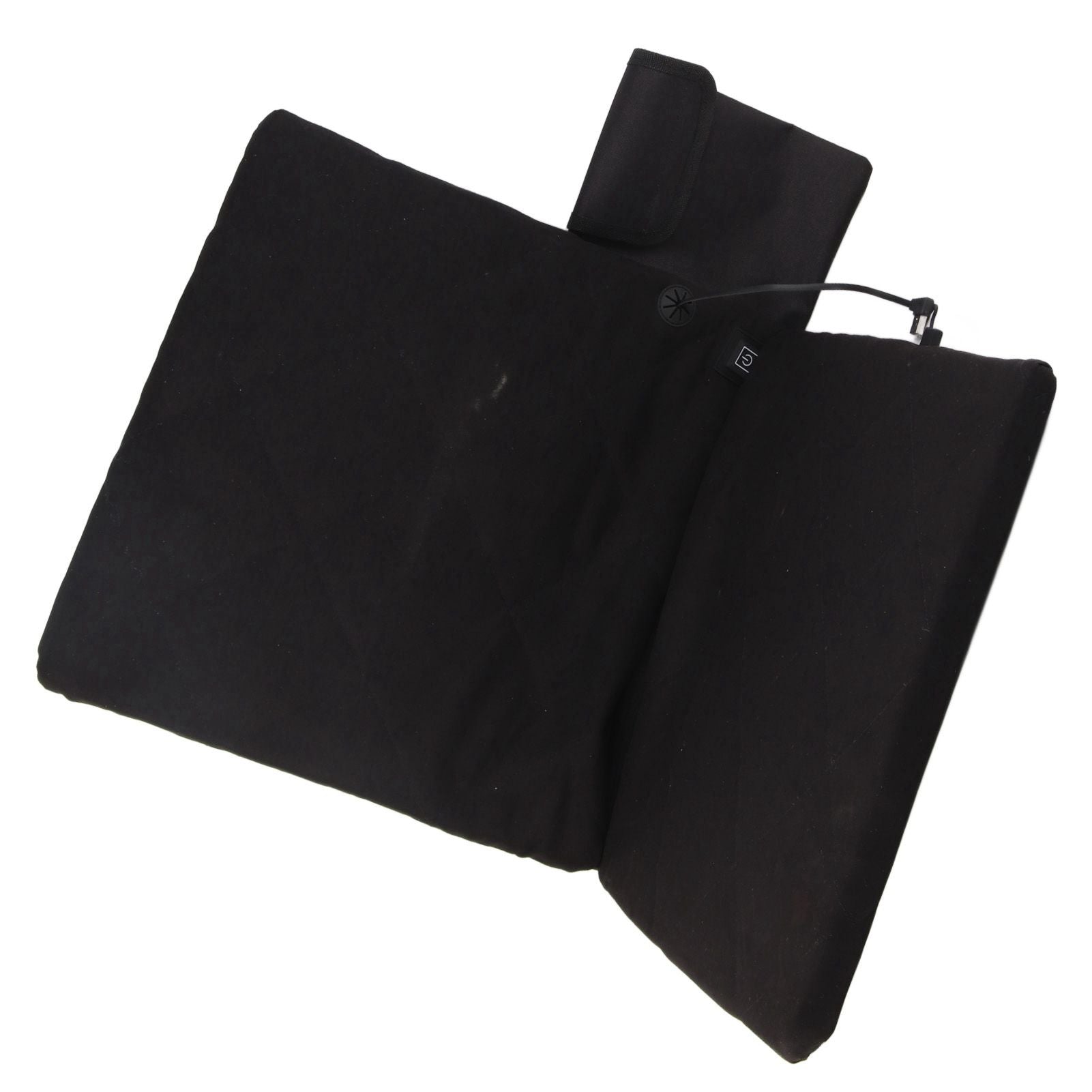 Electric Heating Seat Cushion Foldable Stadium Seats Heated Cover Pads with Backrest for Camping Fishing Hunting Black
