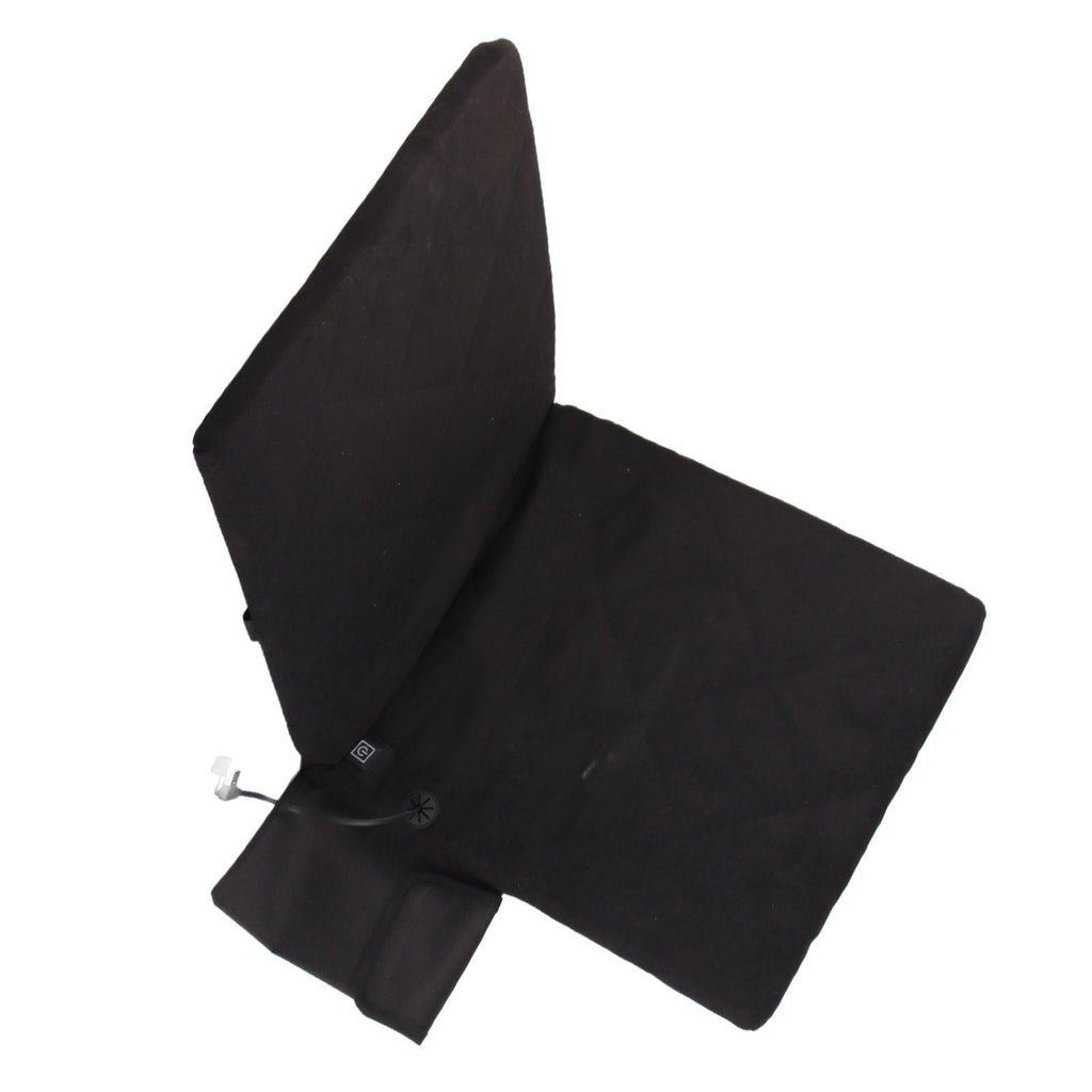 Electric Heating Seat Cushion Foldable Stadium Seats Heated Cover Pads with Backrest for Camping Fishing Hunting Black