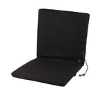 Electric Heating Seat Cushion Foldable Stadium Seats Heated Cover Pads with Backrest for Camping Fishing Hunting Black