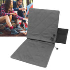 Electric Heating Seat Cushion Foldable Stadium Seats Heated Cover Pads with Backrest for Camping Fishing Hunting Grey