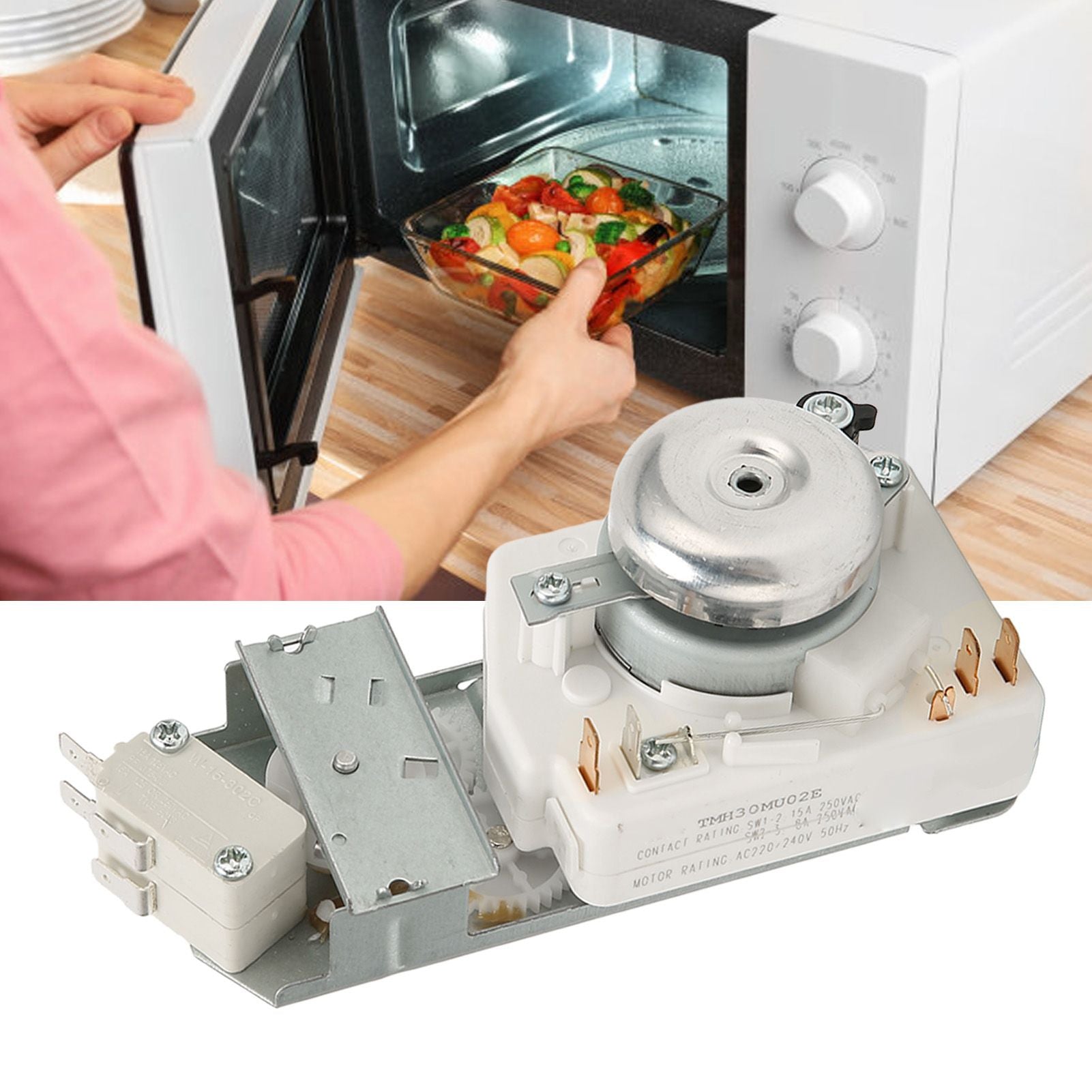 Microwave Oven Timer Stainless Steel Lightweight Time Controller with Barbecue Function for Galanz 220‑240V