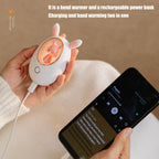 Rechargeable Hand Warmer USB 3000mAh Portable Electric Hand Warmer Power Bank Men Women Winter Gifts for Outdoor Sports Golf Camping White