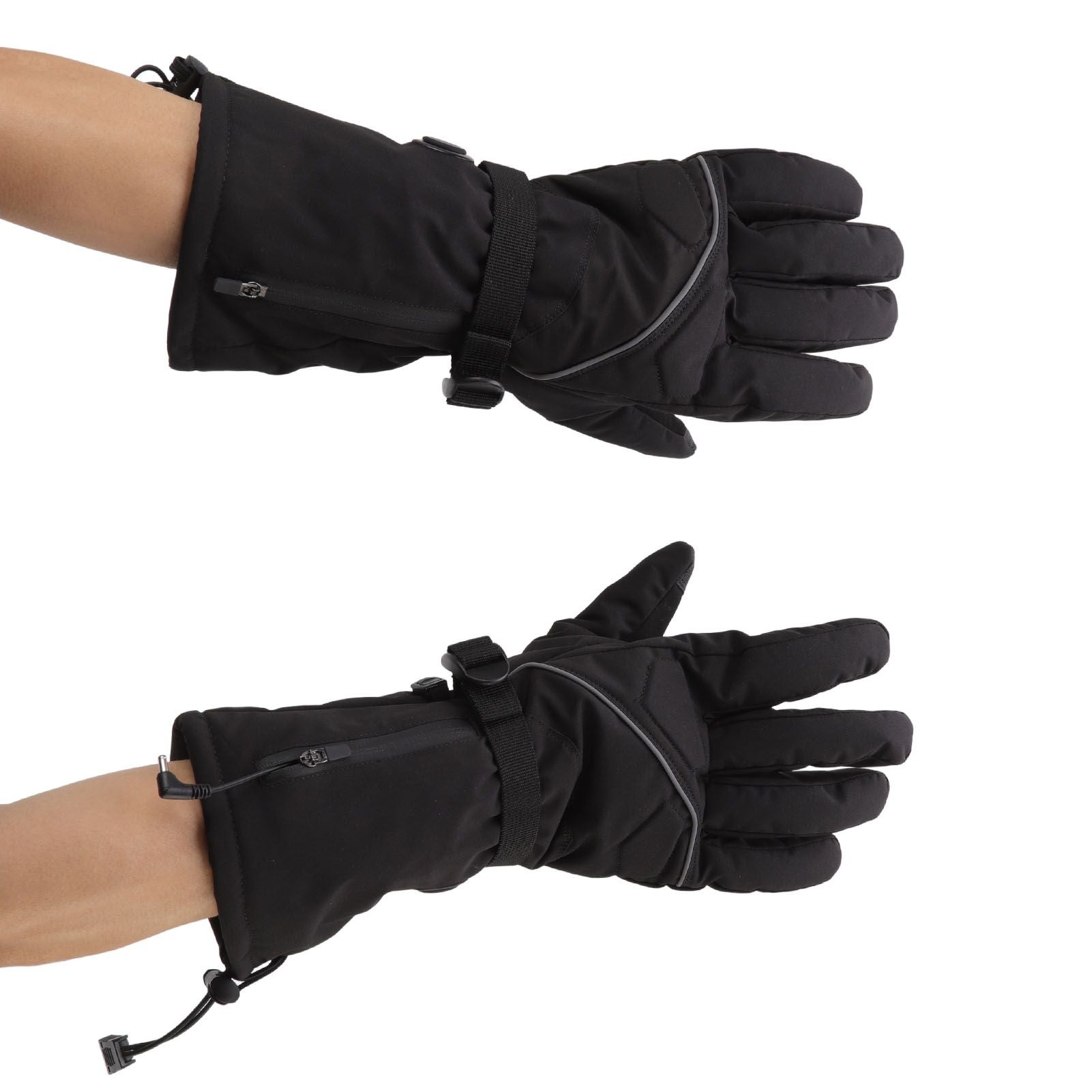 Electric Heated Gloves Battery Powered Heating Thermal Gloves Rechargeable Winter Warm Skiing Gloves for Men Women XL
