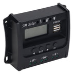 Solar Panel Controller 3 Stage PWM Charging Intelligent Microcontroller ABS Aluminum Plate 12V 24V Solar Charge Controller SEC10(10A)