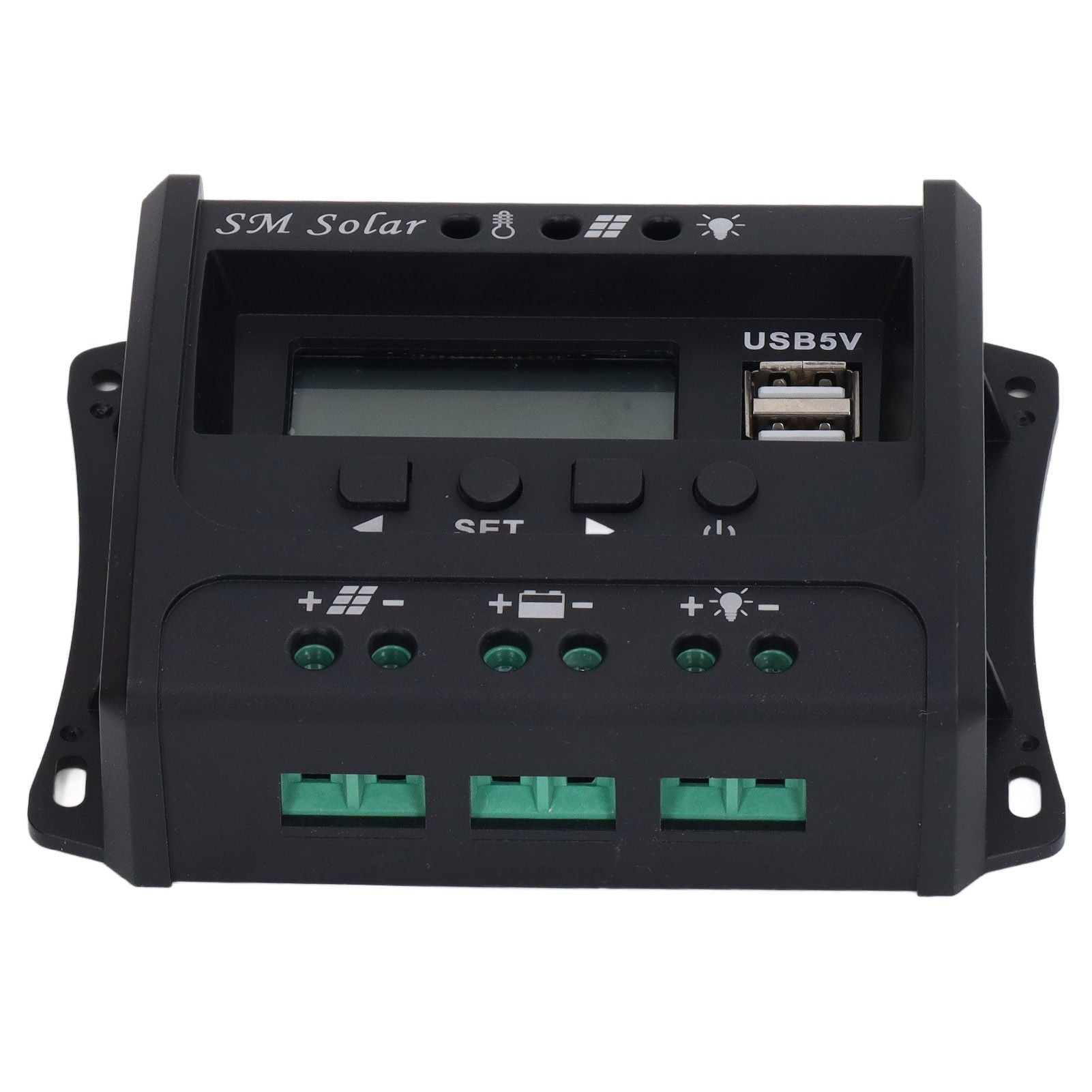 Solar Panel Controller 3 Stage PWM Charging Intelligent Microcontroller ABS Aluminum Plate 12V 24V Solar Charge Controller SEC10(10A)
