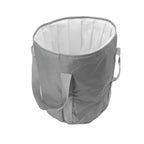 Foldable Foot Tub Polyester Double Layer Collapsible Camping Bucket with Storage Bag for Outdoor Grey