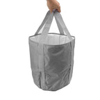 Foldable Foot Tub Polyester Double Layer Collapsible Camping Bucket with Storage Bag for Outdoor Grey