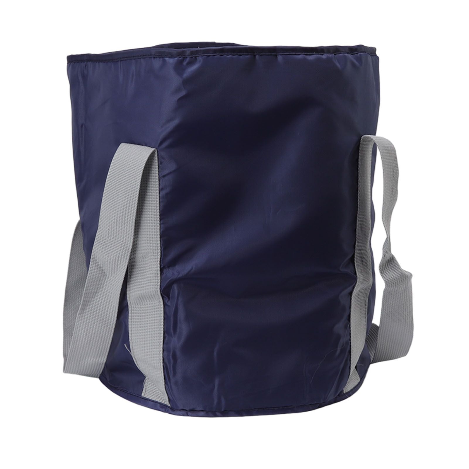 Foldable Foot Tub Polyester Double Layer Collapsible Camping Bucket with Storage Bag for Outdoor Navy Blue