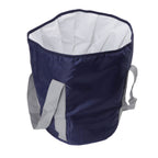 Foldable Foot Tub Polyester Double Layer Collapsible Camping Bucket with Storage Bag for Outdoor Navy Blue