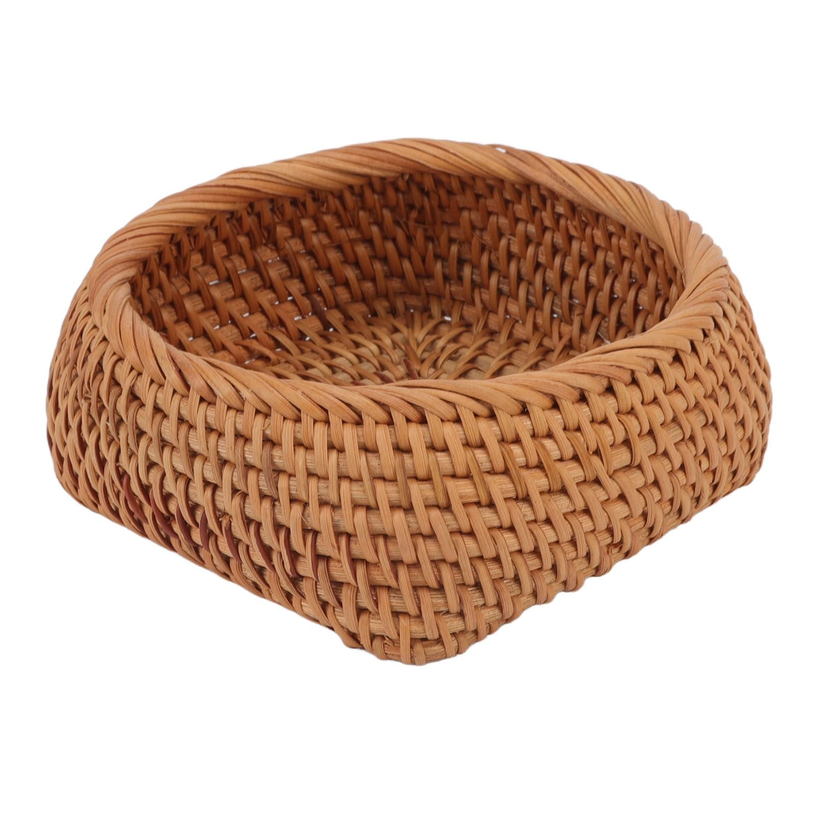 Rattan Storage Basket Hand Woven Simple Exquisite Rattan Organizer Storage Basket for Tea Sets Tableware S