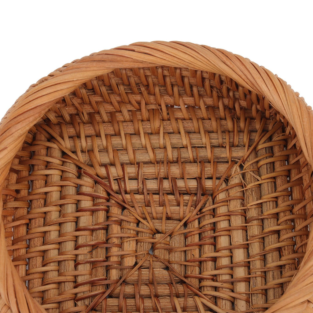 Rattan Storage Basket Hand Woven Simple Exquisite Rattan Organizer Storage Basket for Tea Sets Tableware S